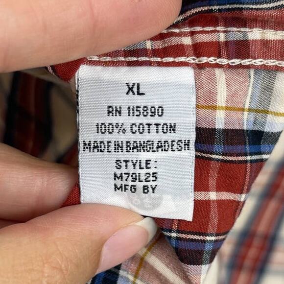 Paper Denim & Cloth Mens Plaid Button Down Shirt Long Sleeve Size XL - Picture 9 of 11